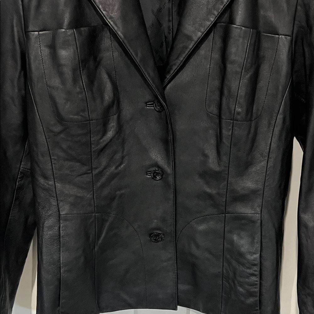 Wilsons Leather Pelle Studio Women's Sleek Black Leather Jacket Sz XL - Picture 2 of 10